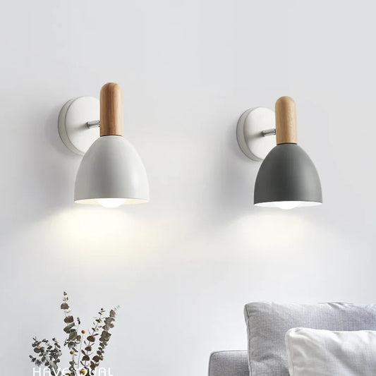 Adjustable Wooden E27 Wall Sconce