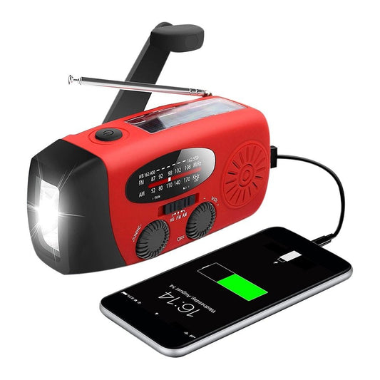 All-in-One Emergency Radio with Solar Charging and Power Bank