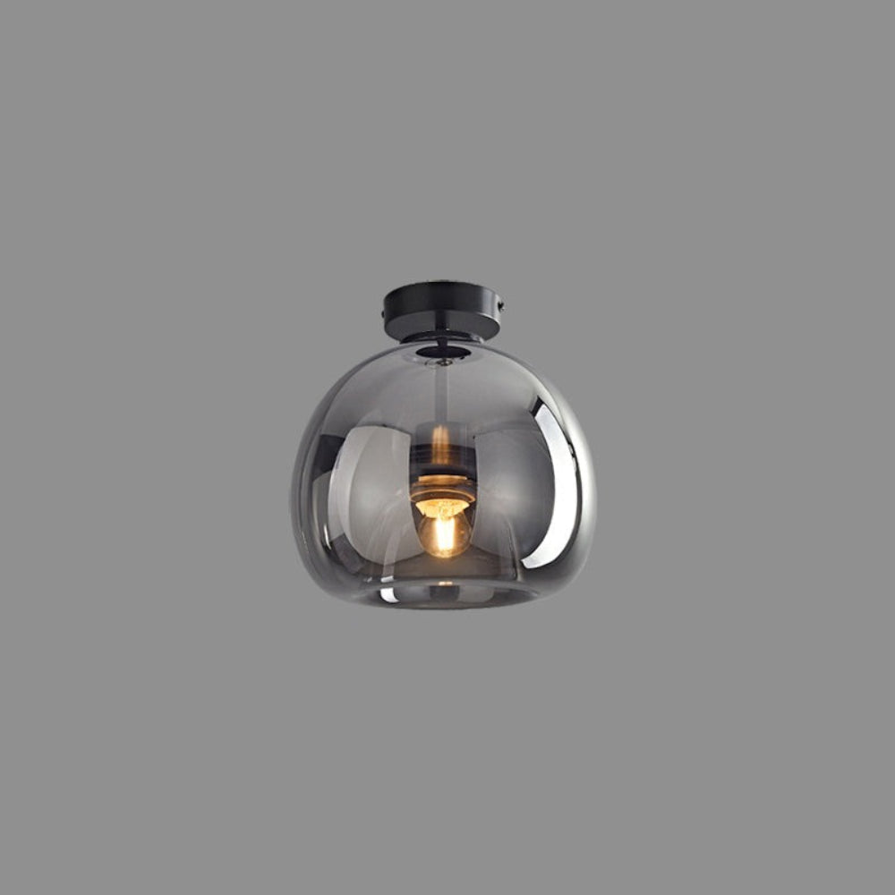 Amber Bubble Glass Ceiling Light with E27 Bulb