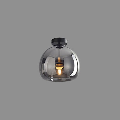 Amber Bubble Glass Ceiling Light with E27 Bulb