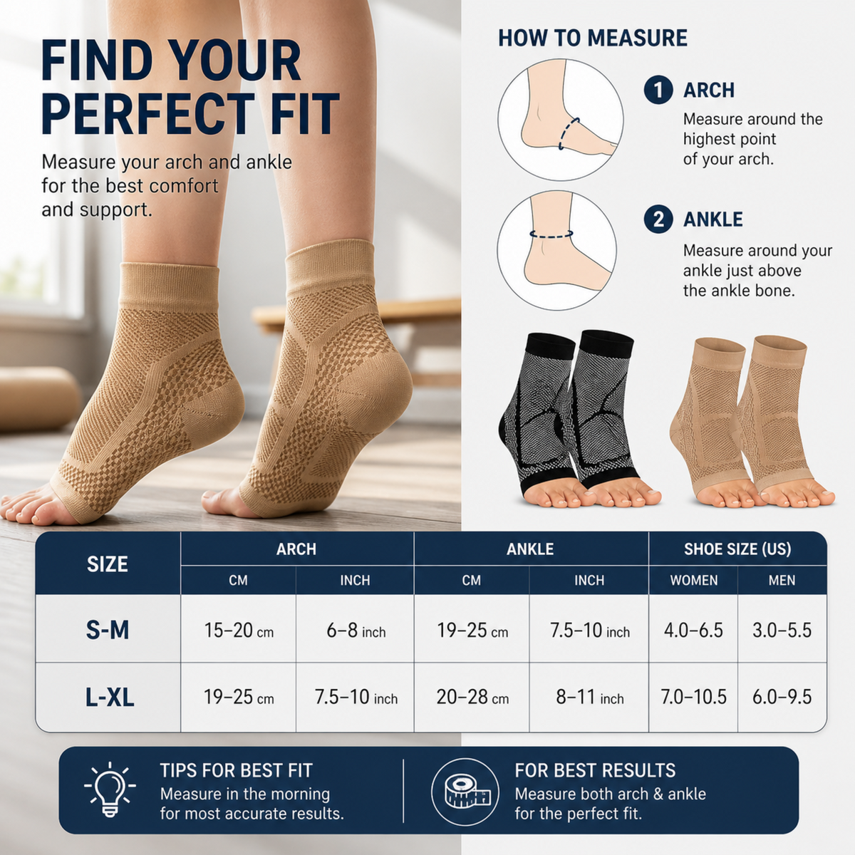 Ankle Compression Sleeve with Breathable Nylon Knit