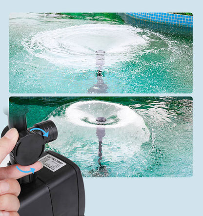 AquaFountain Outdoor Water Fountain Pump Adjustable Flow with Nozzles and Filter