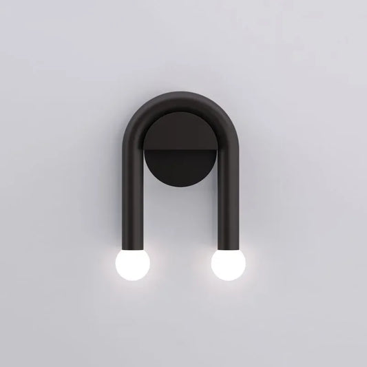 Arched Black Glass Wall Sconce