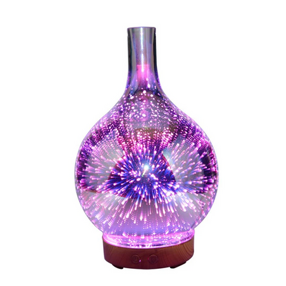 AromaBurst 3D Glass Essential Oil Diffuser with LED Light