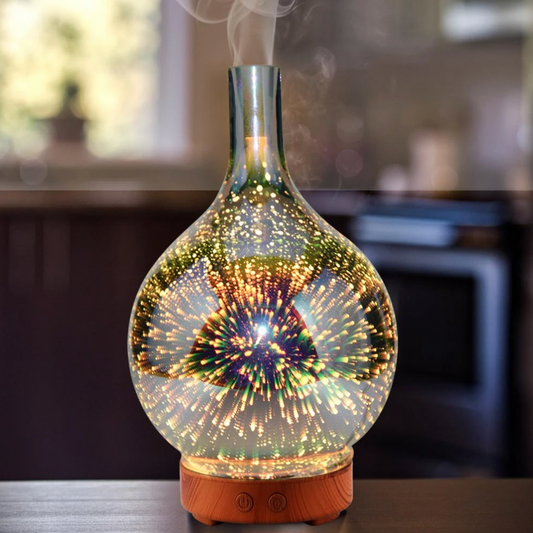 AromaBurst 3D Glass Essential Oil Diffuser with LED Light