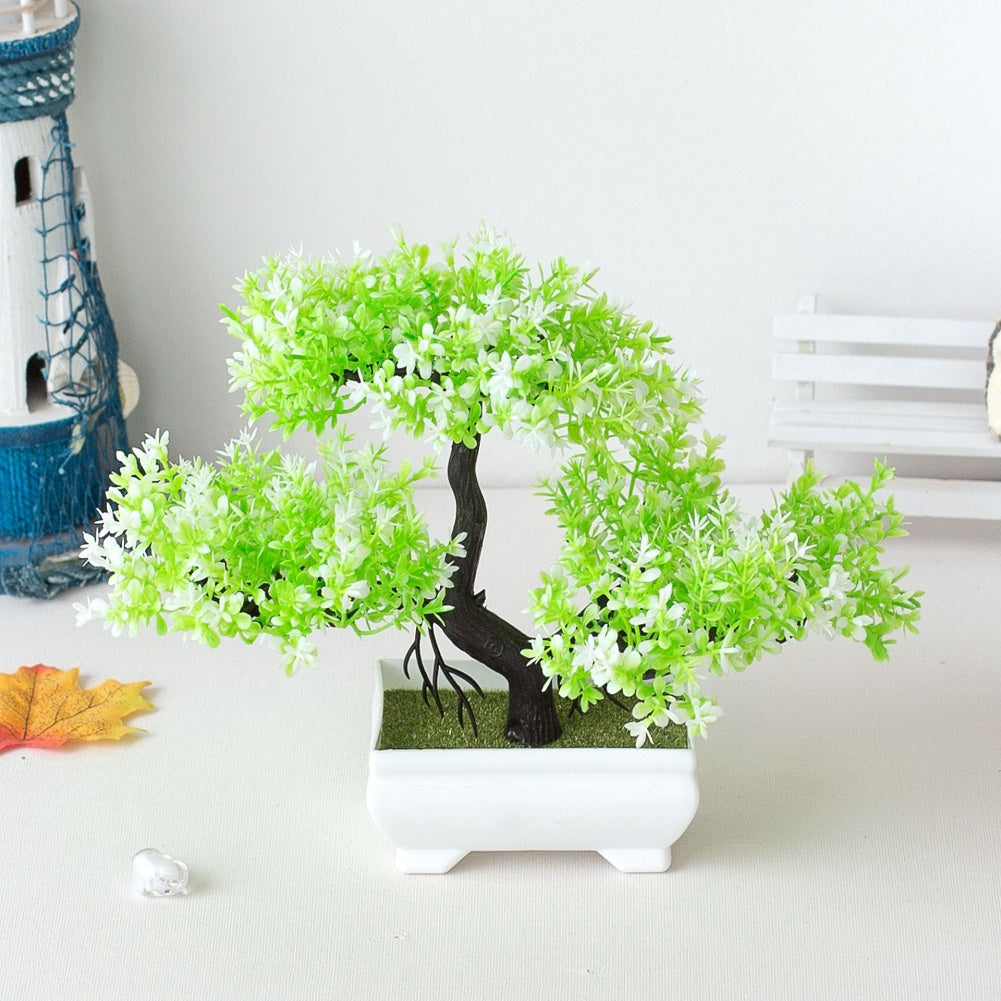Artificial Bonsai Plant Decorative Faux Greenery for Home and Office