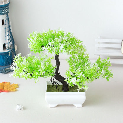 Artificial Bonsai Plant Decorative Faux Greenery for Home and Office