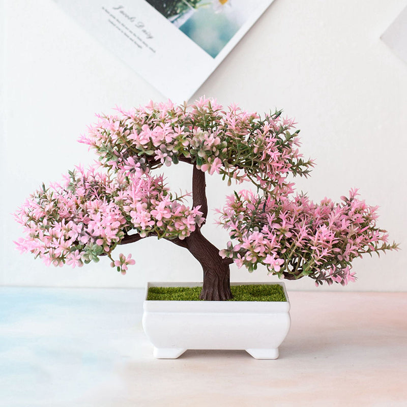 Artificial Bonsai Plant Decorative Faux Greenery for Home and Office