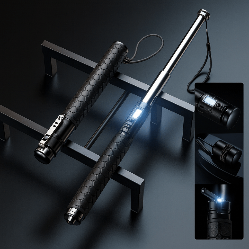 Automatic Folding Walking Stick with Adjustable Stability Support