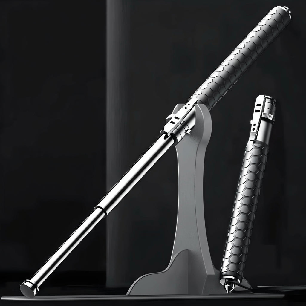 Automatic Folding Walking Stick with Adjustable Stability Support