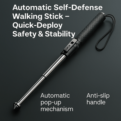 Automatic Folding Walking Stick with Adjustable Stability Support