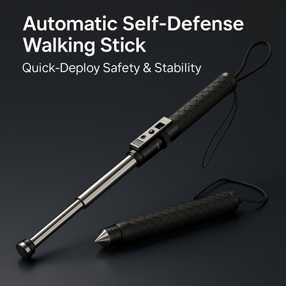 Automatic Folding Walking Stick with Adjustable Stability Support