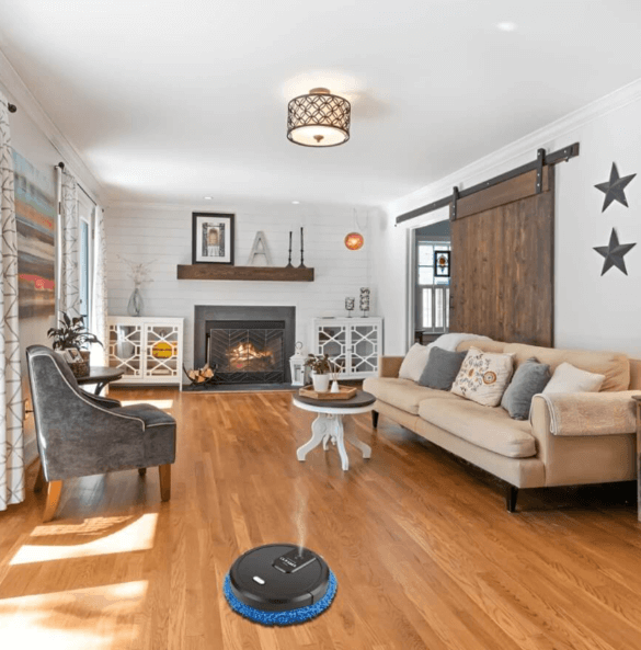 Automatic Robot Mop with Smart Navigation and Reusable Cleaning Pads