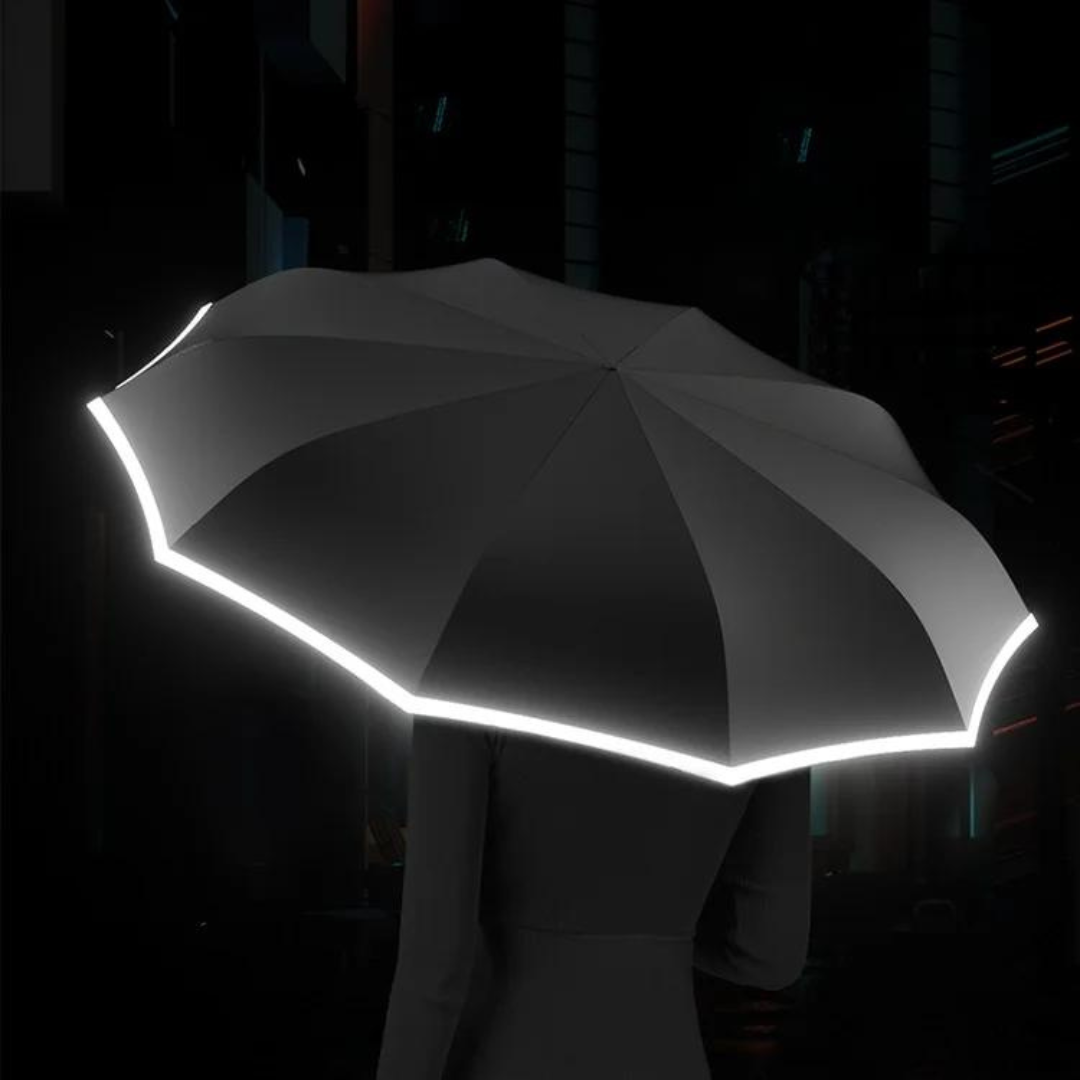 Automatic Wind-Resistant Umbrella with Reflective Edge and Folding Design