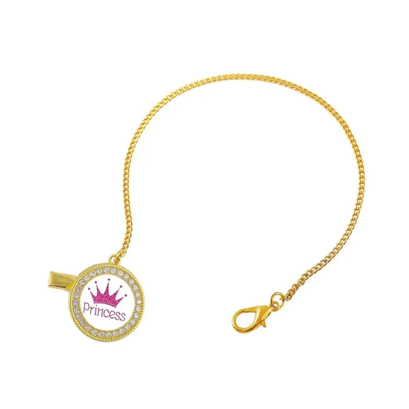 Baby Crown Pacifier and Clip Set with Protective Lid