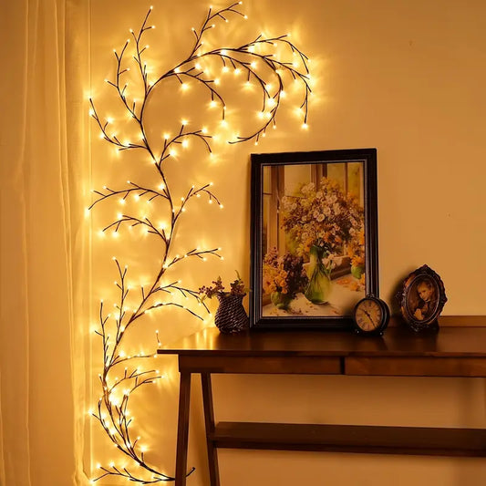 Bendable Willow Branch LED Lamp – Decorative USB Tree Light with 8 Modes
