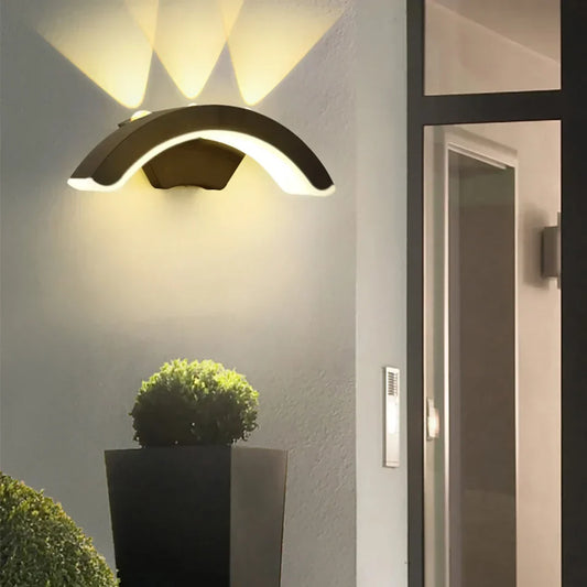 Black IP66 Outdoor Wall Lantern with Warm White LED Light