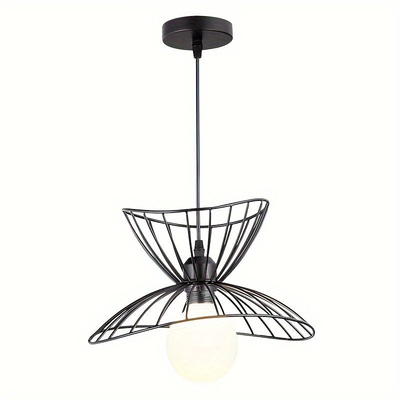 Black Metal Petal Shade Pendant Light