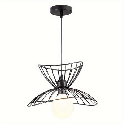 Black Metal Petal Shade Pendant Light