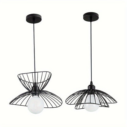 Black Metal Petal Shade Pendant Light