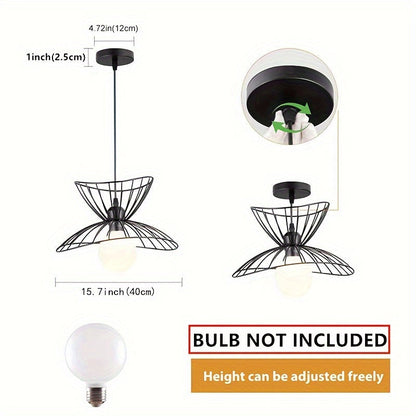 Black Metal Petal Shade Pendant Light