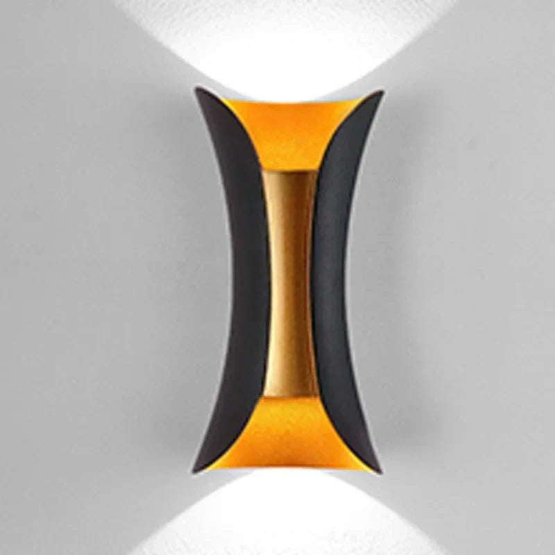 Black and Gold Up Down LED Wall Light