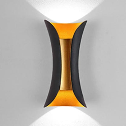 Black and Gold Up Down LED Wall Light