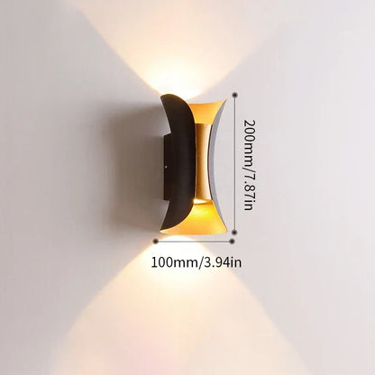 Black and Gold Up Down LED Wall Light