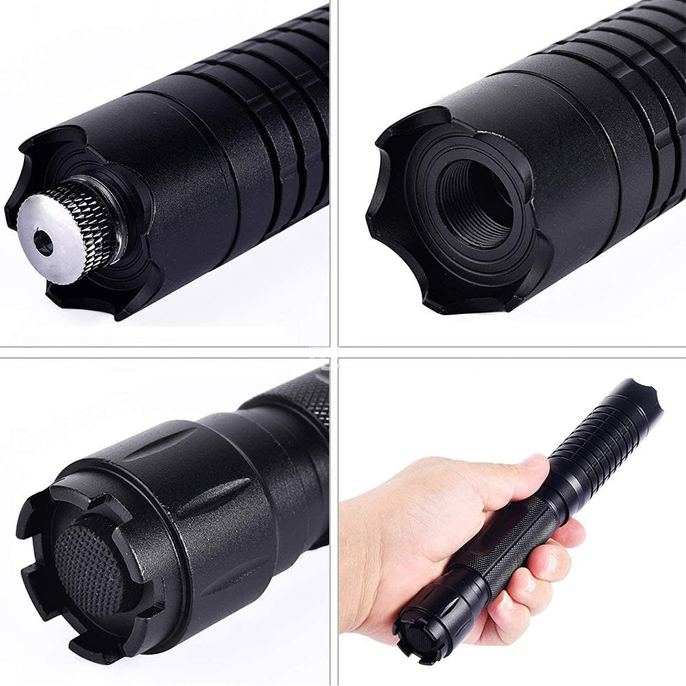 Blue Laser Flashlight with Adjustable Focus and Aluminium Housing