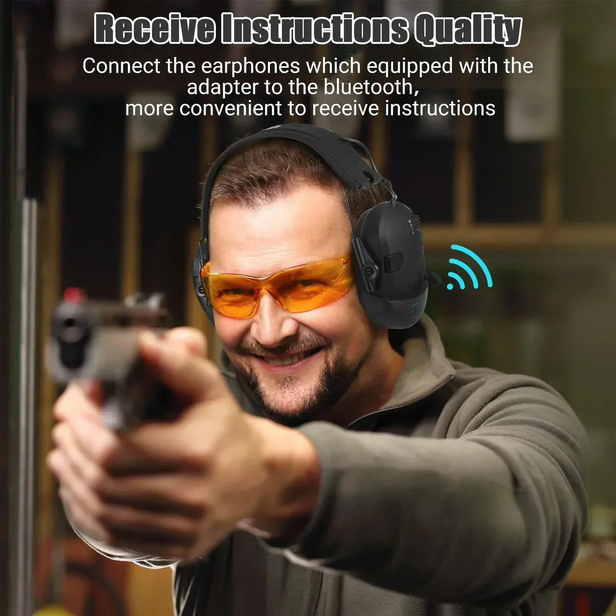 Bluetooth Adapter for Shooting Earmuffs with Type-C Charging and 50ft Wireless Range