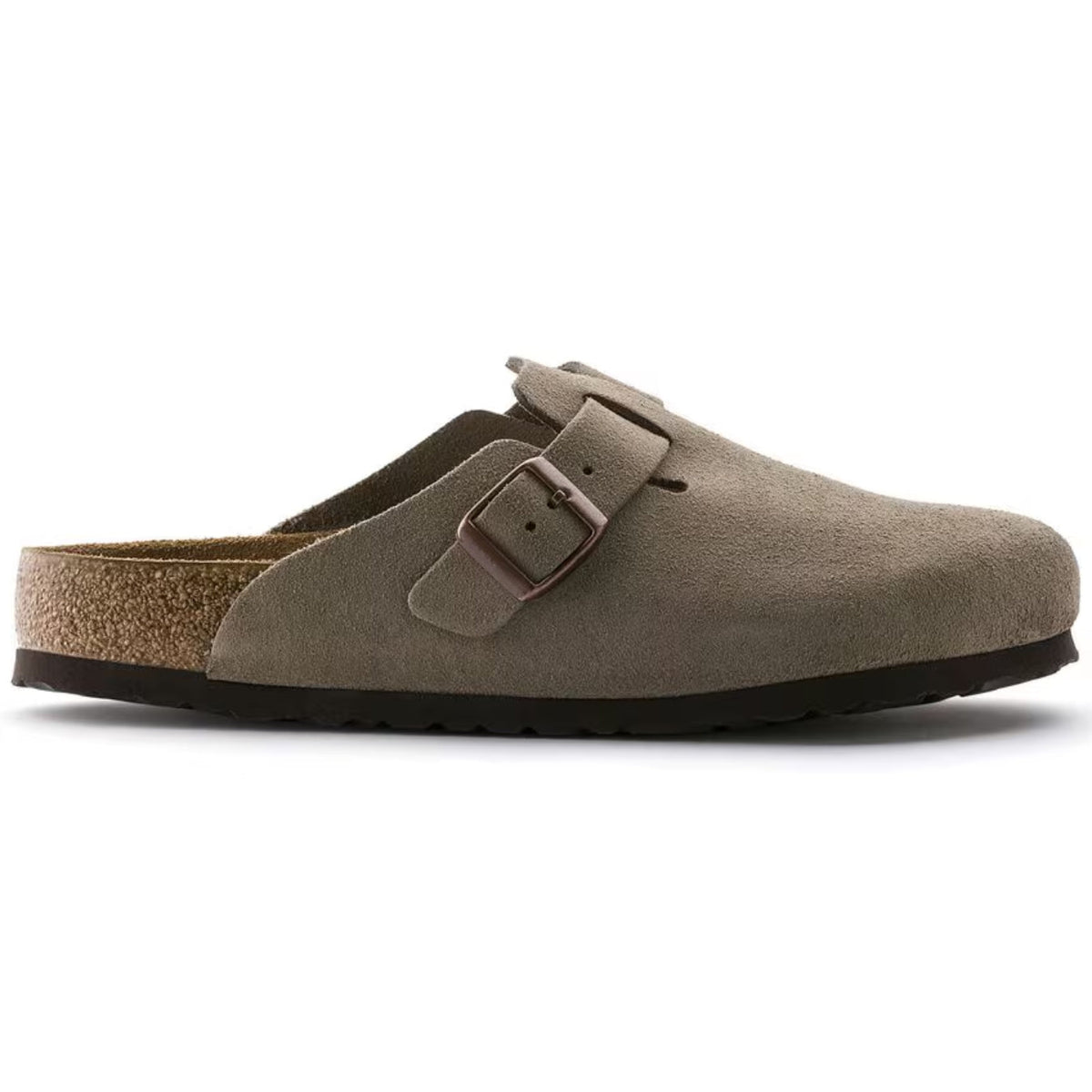 Boston Clogs with Anatomical Footbed and Adjustable Buckle in Taupe