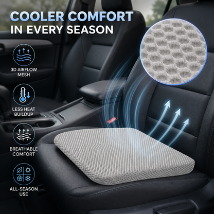 Breathable Honeycomb Car Seat Cushion with Non-Slip Base