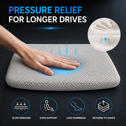 Breathable Honeycomb Car Seat Cushion with Non-Slip Base