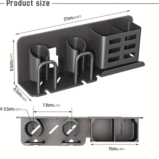 BristleHub Wall Mounted Toothbrush Holder Aluminum Bathroom Organizer