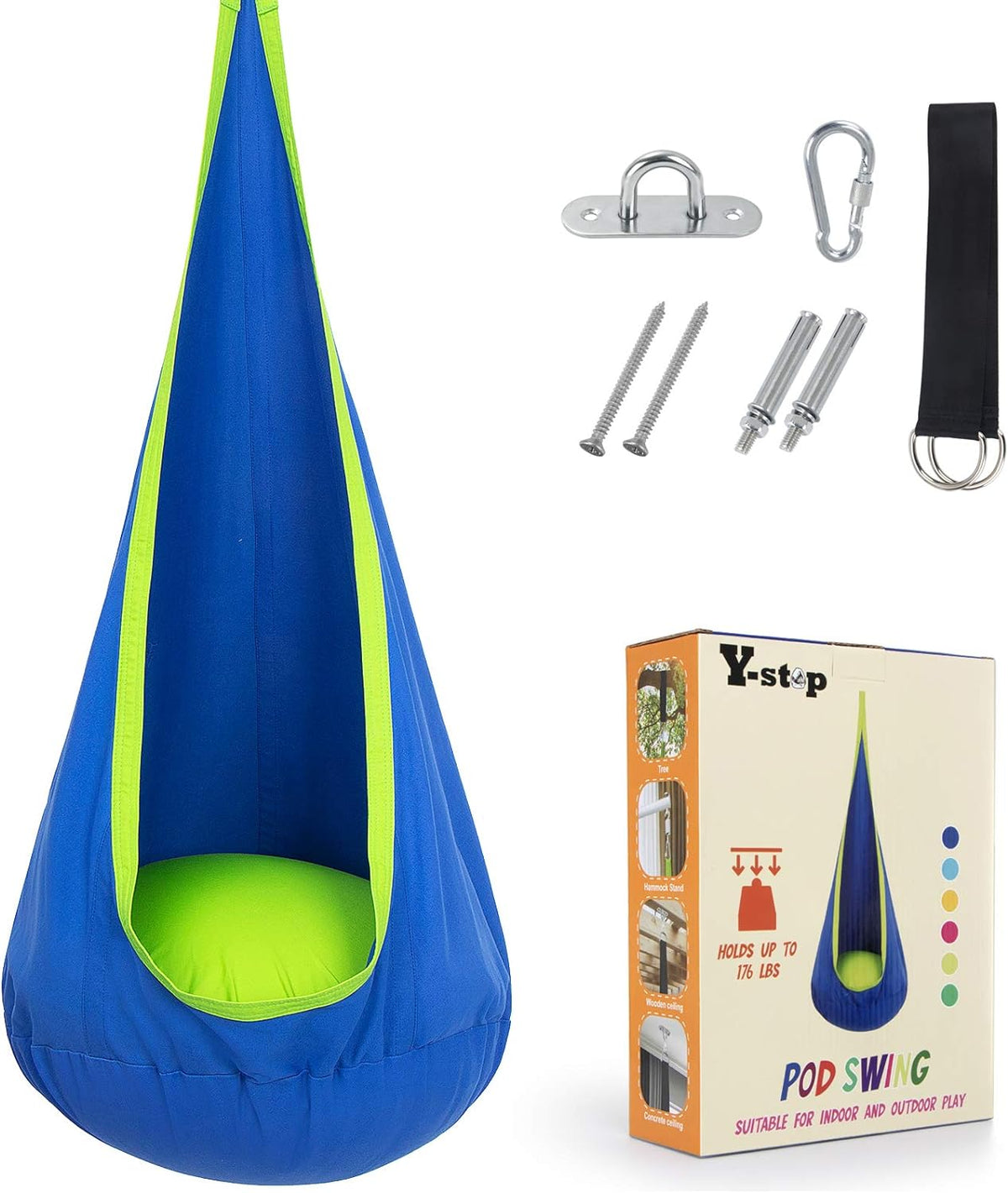 Children’s Hanging Swing Sofa with Inflatable Cushion for Indoor and Outdoor Use