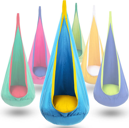 Children’s Hanging Swing Sofa with Inflatable Cushion for Indoor and Outdoor Use