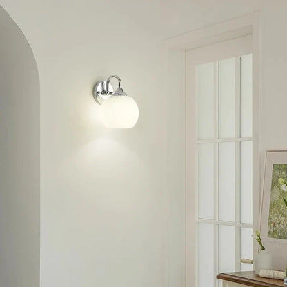 Lampada da parete in vetro scanalato cromato