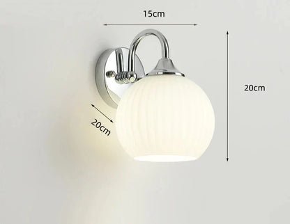 Lampada da parete in vetro scanalato cromato