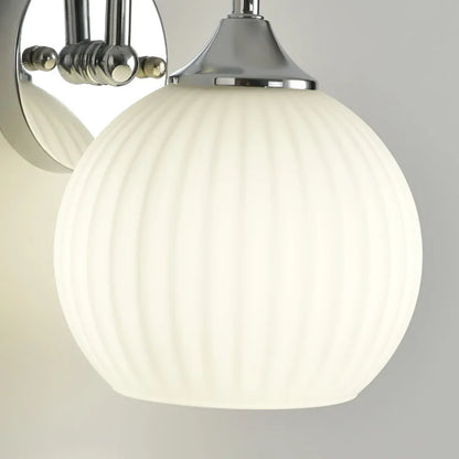 Lampada da parete in vetro scanalato cromato