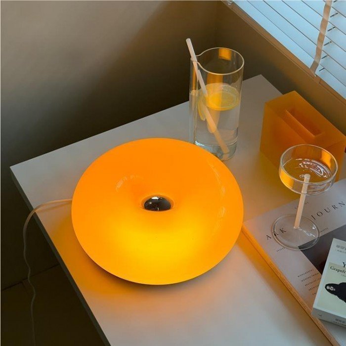 Circular Glass and Metal LED Table Wall Lamp