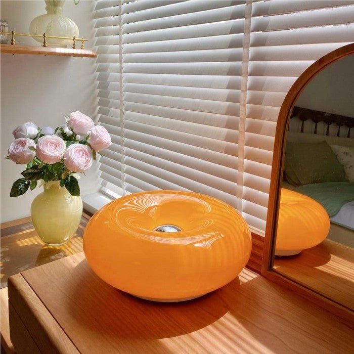 Circular Glass and Metal LED Table Wall Lamp