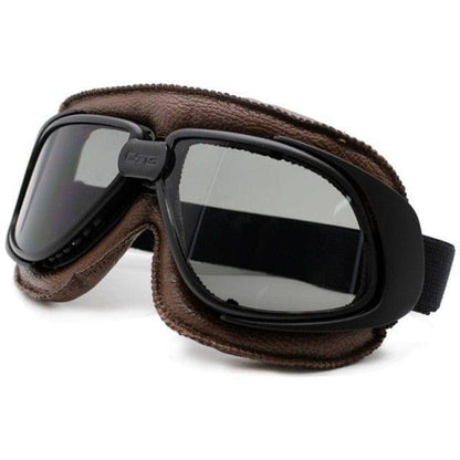 Classic Pilot Biker Goggles with Vintage Design and Multiple Lens Colours