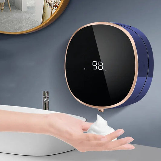 Cleon Automatic Soap Dispenser with Touchless Sensor LED Display and Rechargeable Wall Mount Design