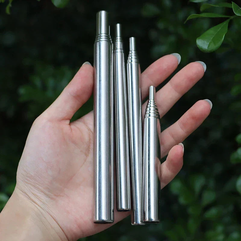 Collapsible Stainless Steel Fire Blowpipe with Telescopic Design for Camping