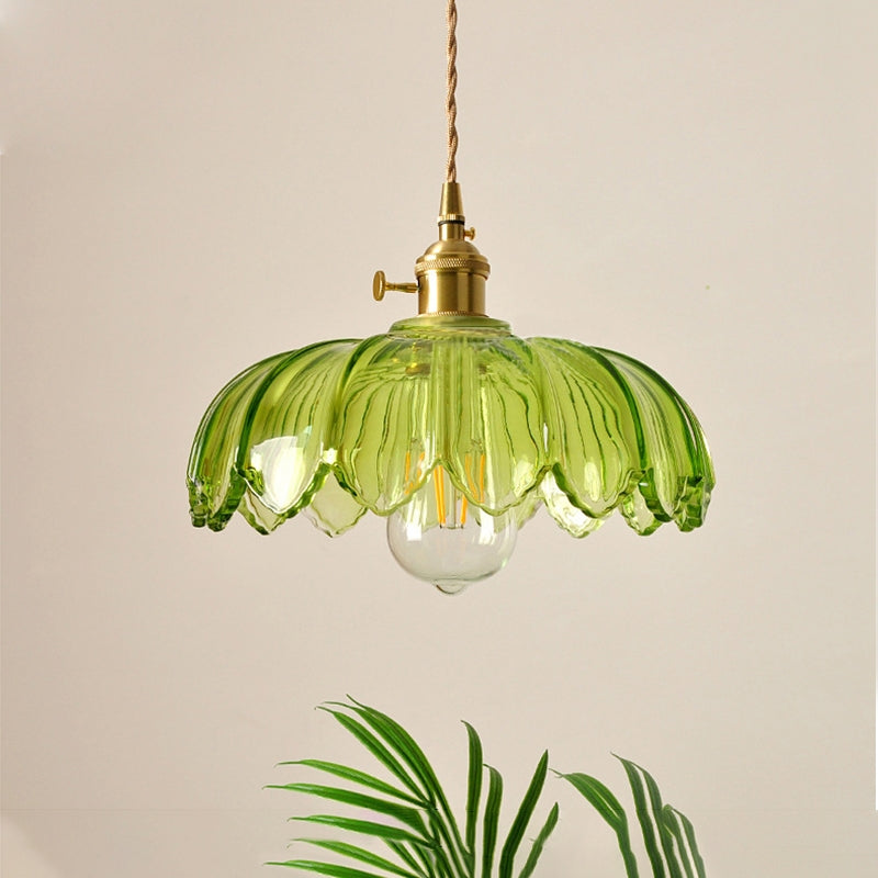 Coloured Glass Flower Pendant Light