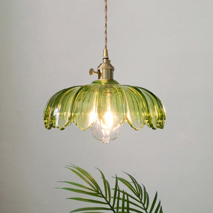 Coloured Glass Flower Pendant Light