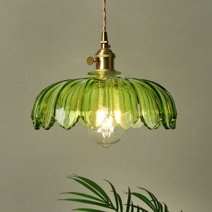 Coloured Glass Flower Pendant Light