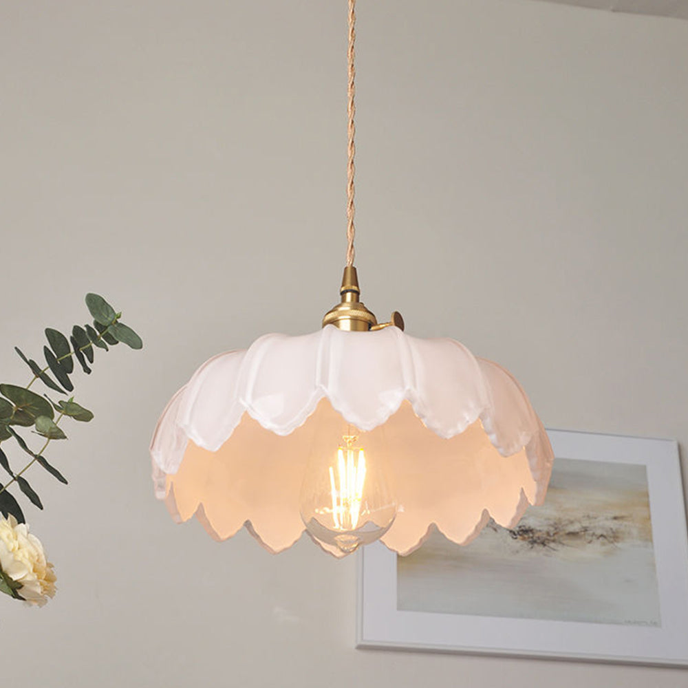 Coloured Glass Flower Pendant Light