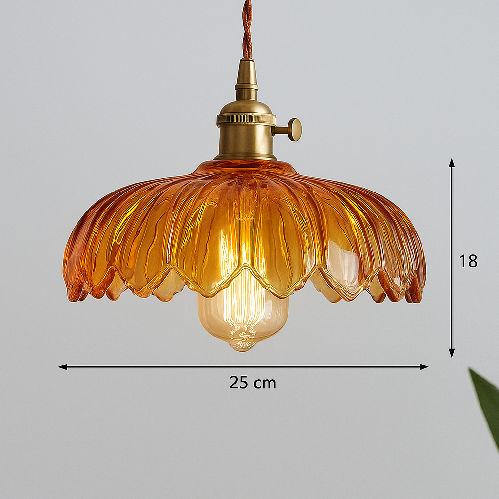 Coloured Glass Flower Pendant Light