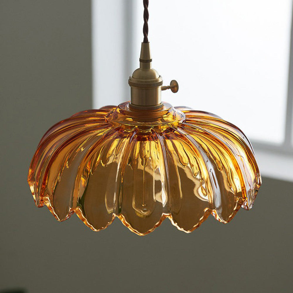 Coloured Glass Flower Pendant Light